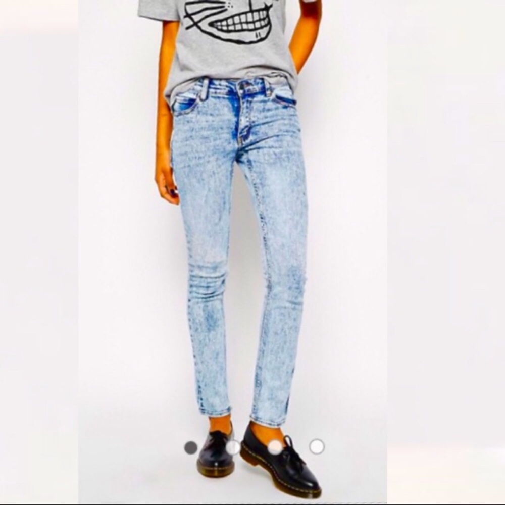 Cheap Monday HighWaisted Acid Wash Skinny Jeans